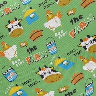 Chicken And Cow Barn Farm Twill