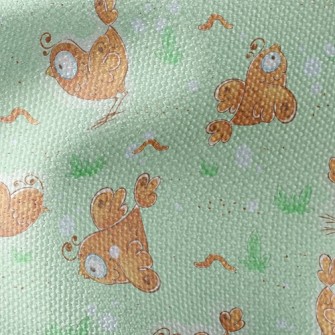 Chicken Chasing Earthworm Waterproof Canvas