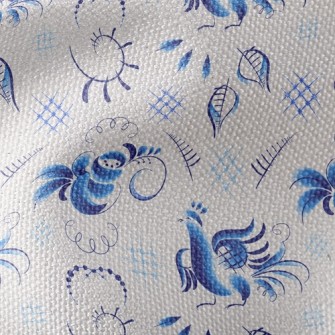 Blue Bird And Rose Waterproof Canvas