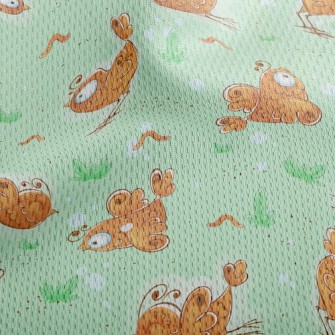 Chicken Chasing Earthworm Athletic Mesh Flat Back