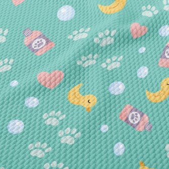 Pet Grooming Bubble Bath Birdseye Piqué