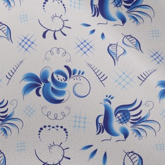 Blue Bird And Rose Chiffon