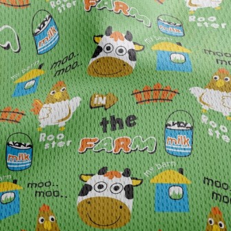 Chicken And Cow Barn Farm Athletic Mesh Flat Back