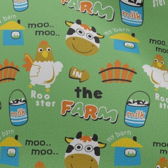 Chicken And Cow Barn Farm Chiffon