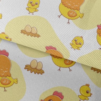 Hen With Chicks Waterproof Oxford