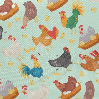 Rooster Hen Chick Twill