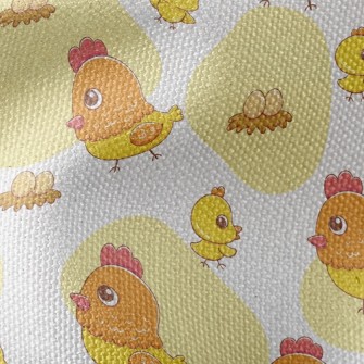 Hen With Chicks Waterproof Canvas