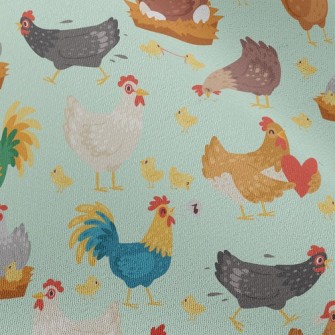 Rooster Hen Chick Chiffon