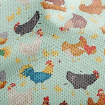 Rooster Hen Chick Athletic Mesh Flat Back