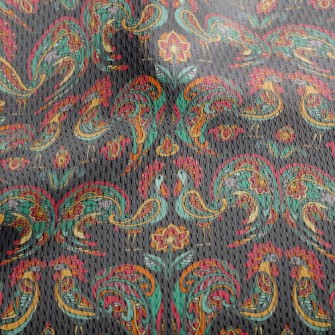 Rooster And Pattern Athletic Mesh Flat Back