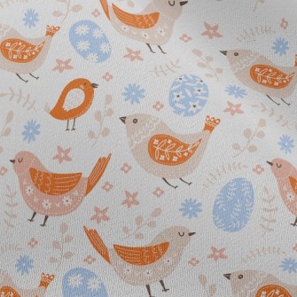 Easter Eggs And Patterned Bird Chiffon