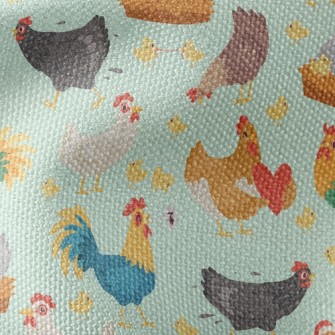 Rooster Hen Chick Waterproof Canvas