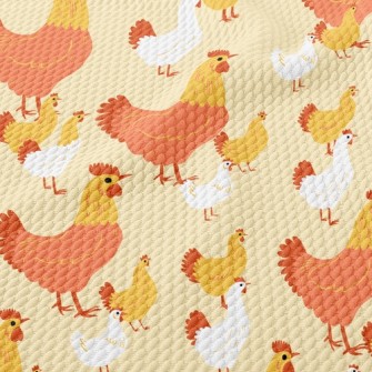 Rooster Family Birdseye Piqué