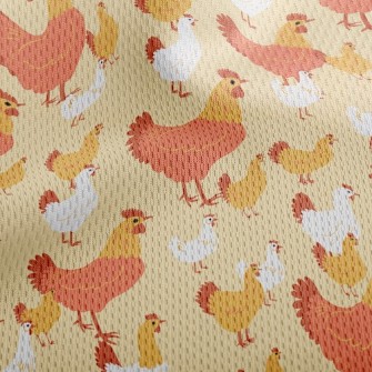 Rooster Family Athletic Mesh Flat Back