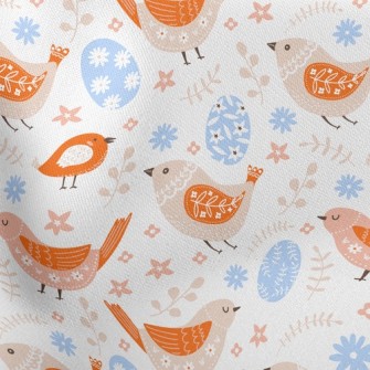 Easter Eggs And Patterned Bird Stretch Ponte
