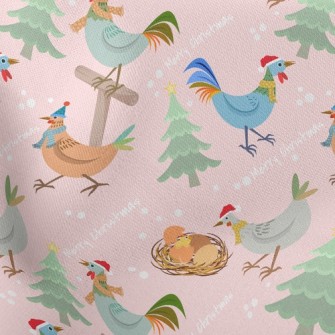 Chickens Celebrating Christmas Stretch Ponte