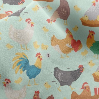Rooster Hen Chick Micro Fleece
