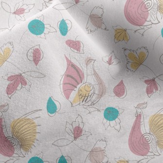 Silhouette Style Turtle Dove Micro Fleece