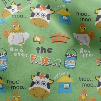 Chicken And Cow Barn Farm Micro Fleece