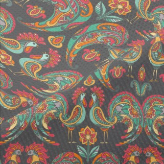 Rooster And Pattern Piqué