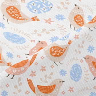 Easter Eggs And Patterned Bird Piqué