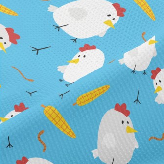Rooster Eats Corn Piqué