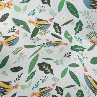Beautiful Elegant Bird Lightweight Performance Linen
