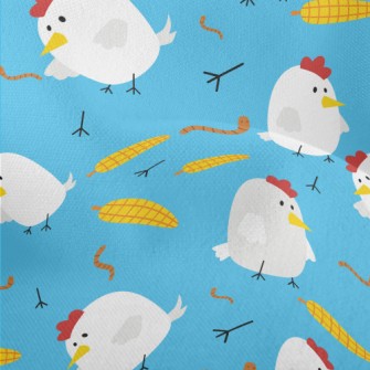 Rooster Eats Corn Lightweight Performance Linen