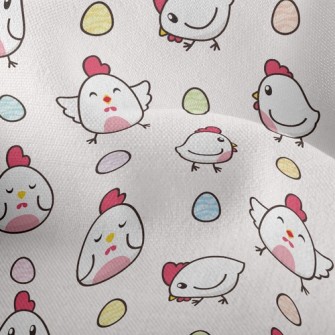 Lively Rooster And Eggs Lightweight Performance Linen