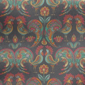 Rooster And Pattern Jersey Backed Fleece