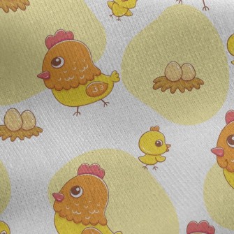 Hen With Chicks Jersey Backed Fleece