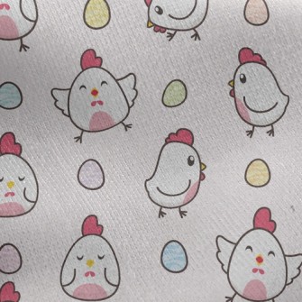 Lively Rooster And Eggs Jersey Backed Fleece