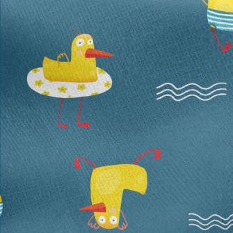 Playing Swimming Duck Jersey Backed Fleece