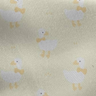 White Duck With Bow Jersey Backed Fleece