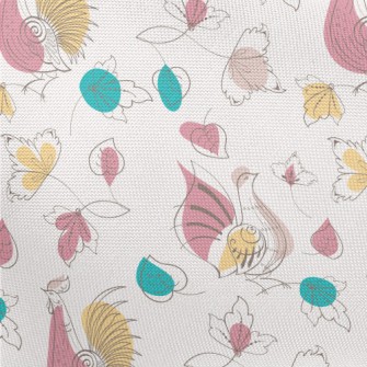 Silhouette Style Turtle Dove Pongee