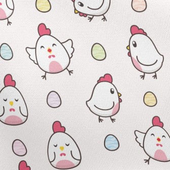 Lively Rooster And Eggs Pongee
