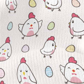 Lively Rooster And Eggs Stretch Jersey