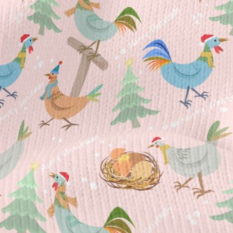 Chickens Celebrating Christmas Stretch Jersey