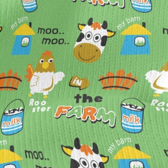 Chicken And Cow Barn Farm Stretch Jersey