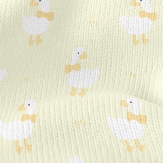White Duck With Bow Stretch Jersey