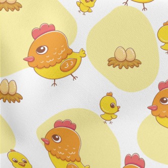 Hen With Chicks Lightweight Cotton Poplin