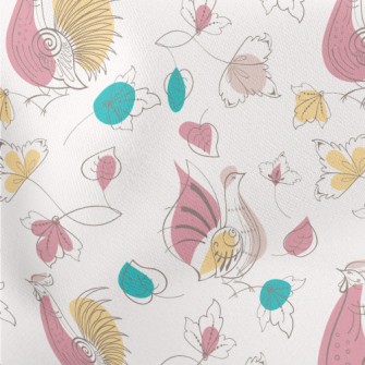 Silhouette Style Turtle Dove Lightweight Cotton Poplin