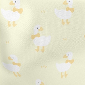 White Duck With Bow Lightweight Cotton Poplin