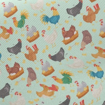 Rooster Hen Chick Midweight Cotton Poplin