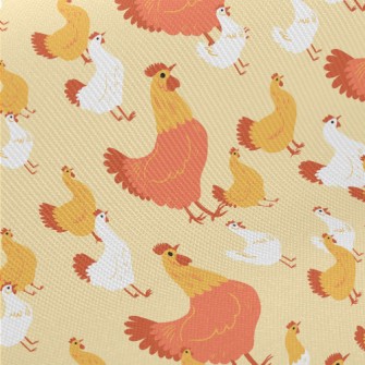 Rooster Family Midweight Cotton Poplin