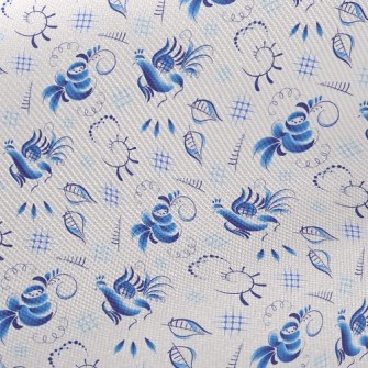 Blue Bird And Rose Midweight Cotton Poplin