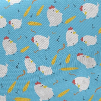 Rooster Eats Corn Midweight Cotton Poplin