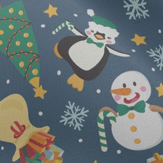 Christmas Snowman And Penguin Chiffon