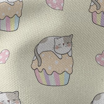Cat On Cupcake Waterproof Canvas