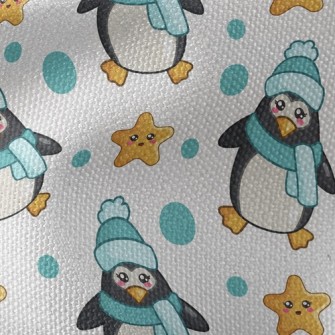 Blue Winter Penguin Waterproof Canvas